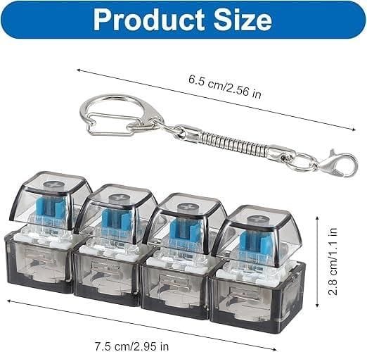 Mechanical Click-Fidget Keychain | Mechanical Keyboard Clicking Fidget Pocket Click Switches Mechanical Click-Fidget Keychain