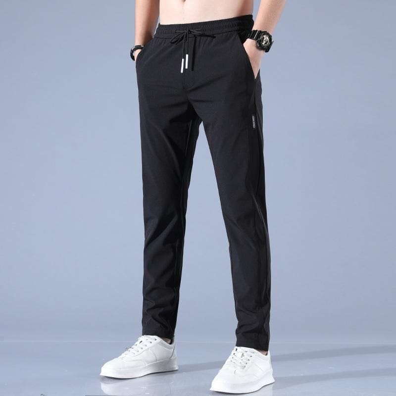 Men's Lycra Elastic Track Pants Tracksuits Black (Pack of 2) Men's Lycra Track Pants (Buy 1 Get 1 Free)