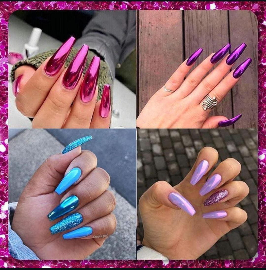 Metallic Mirror Finish Glass Nail Polish (Pack Of 4) | Nail Polish Paint Set Varnish Colours Metallic Colors - SET G - Metallic Mirror Finish Glass Nail Polish (Pack Of 4)