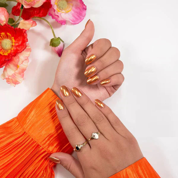 Metallic Mirror Finish Glass Nail Polish (Pack Of 4) | Nail Polish Paint Set Varnish Colours Metallic Colors - SET G - Metallic Mirror Finish Glass Nail Polish (Pack Of 4)