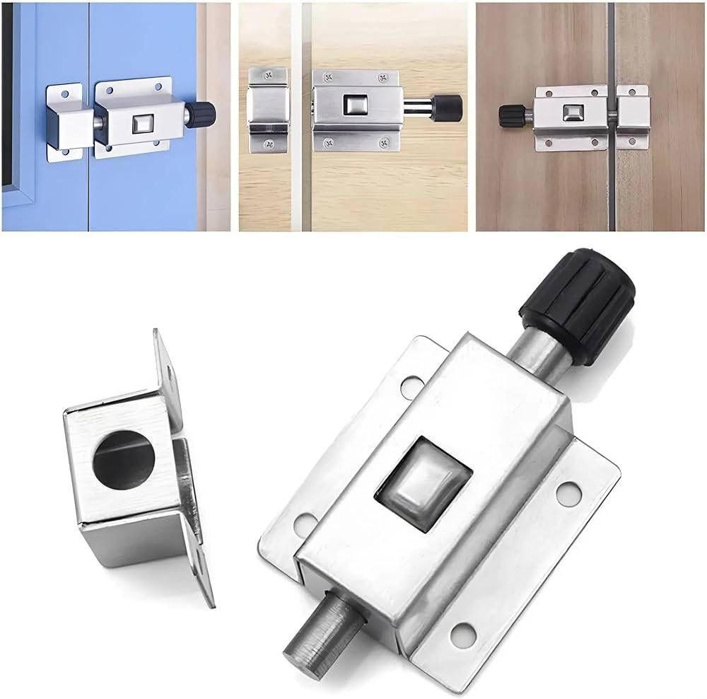 Mini Door Spring Lock | Door Lock Spring Latch Home Sensor Padlock Bolt - Pack of 1 - Mini Door Spring Lock