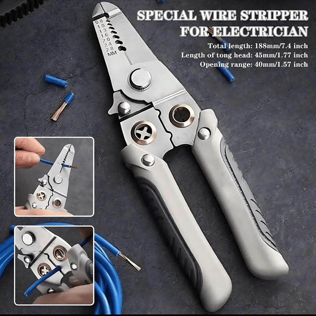 Multi-functional Wire Stripper & Cutter | Wire Stripper Cutter Tool Cable Hand Cutter Electrician Tool Multi-functional Wire Stripper & Cutter