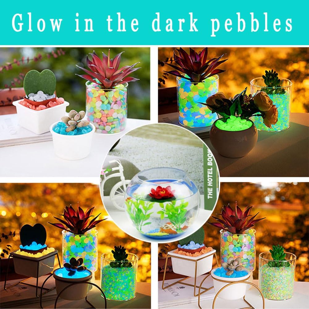 Multicolor Glowing Pebbles | Rocks For Rock Garden Pebbles White Stones Decorative Pebble Stone Multicolor Glowing Pebbles