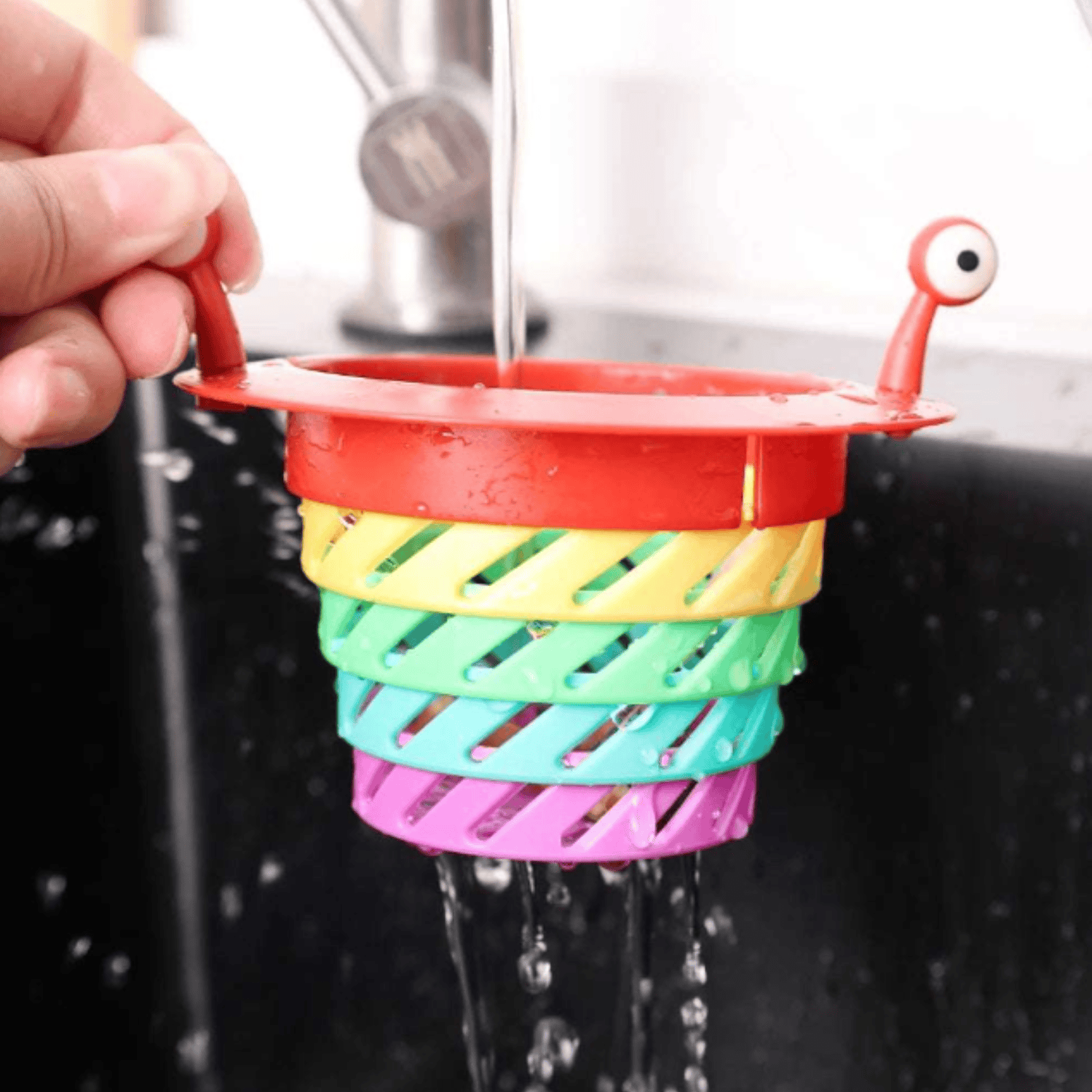 Multicolor Kitchen Sink Strainer (Set of 2) | Kitchen Sink Washbasin Strainer Basket Drain Clogged Cleaner Multicolor Kitchen Sink Strainer (Set of 2)
