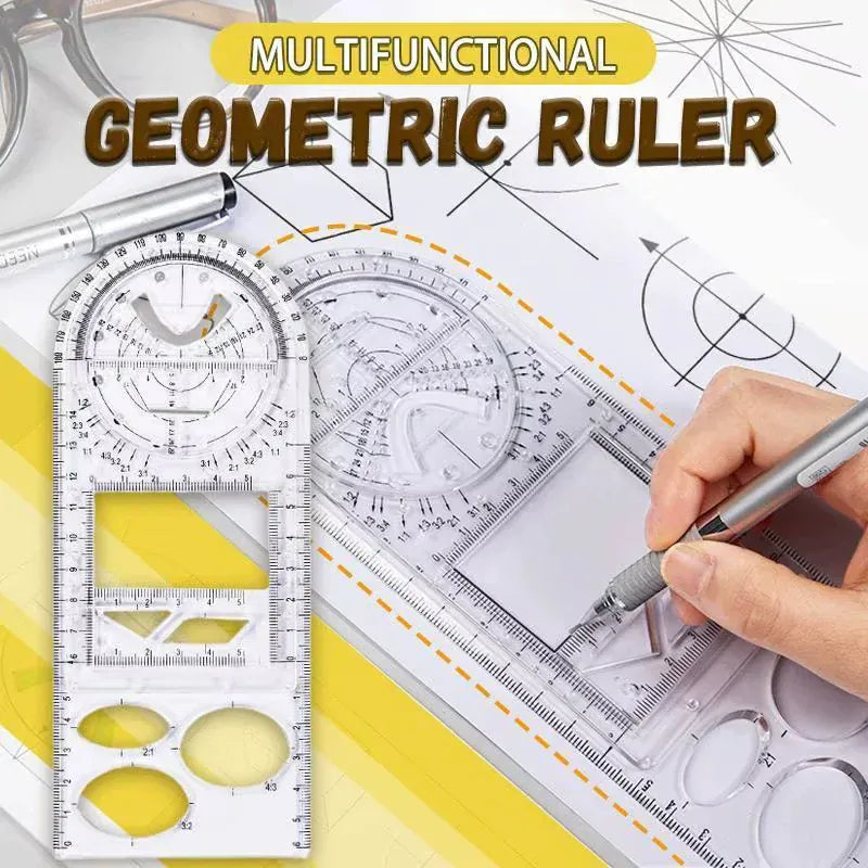 Multifunctional Geometry Ruler | Geometric Shapes Measuring Scale Math Mathematical Angle Straight Multifunctional Geometry Ruler