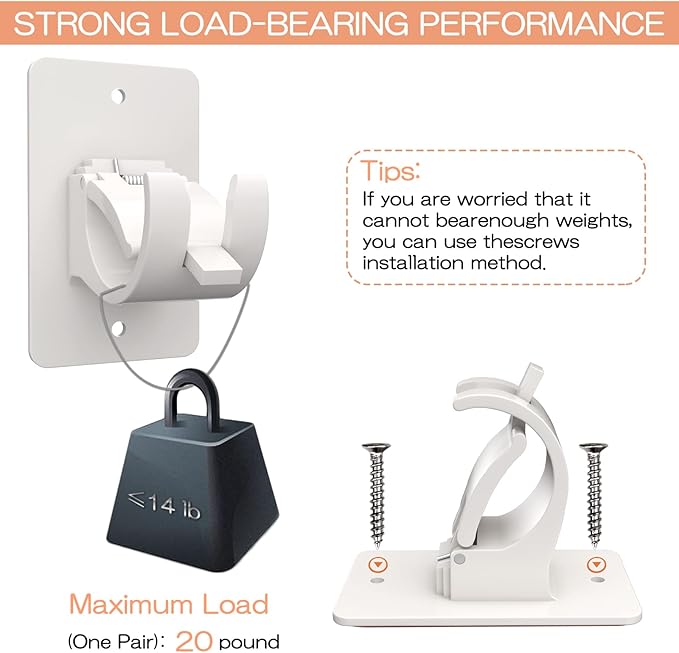 Nail-free Adjustable Rod Bracket Holders (Pack of 4) | Curtain Rod Holders Adjustable cUrtains Bracket Hand Rod - Nail-free Adjustable Rod Bracket Holders (Pack of 6)