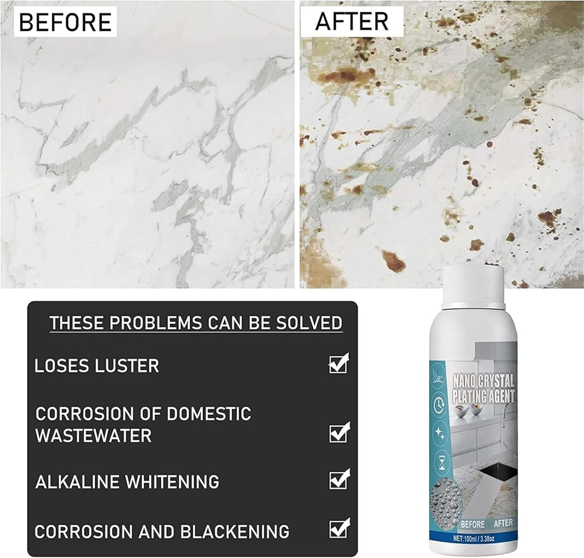 Nanocrystal Plating Agent (Set of 2) | Floor Cleaner Tile Cleaning Liquid Marble Cleaner Polishing Nanocrystal Plating Agent (Set of 2)