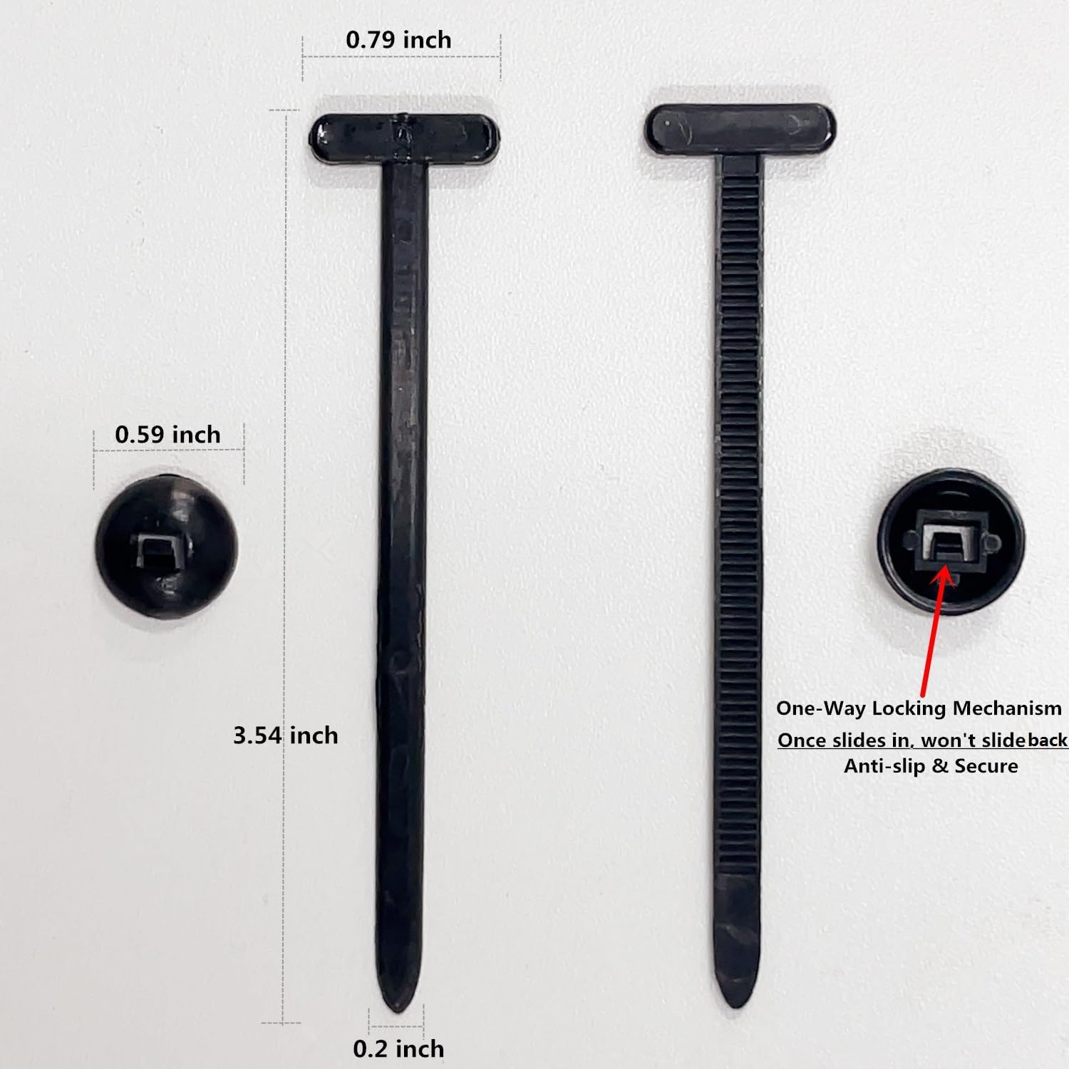 Nylon Tie Buckle Fastener (Pack of 20) | Cable Ties Zip Electrical Wiring Zippy Tie Nylon Cables Wire Holder - Nylon Tie Buckle Fastener (Pack of 20)