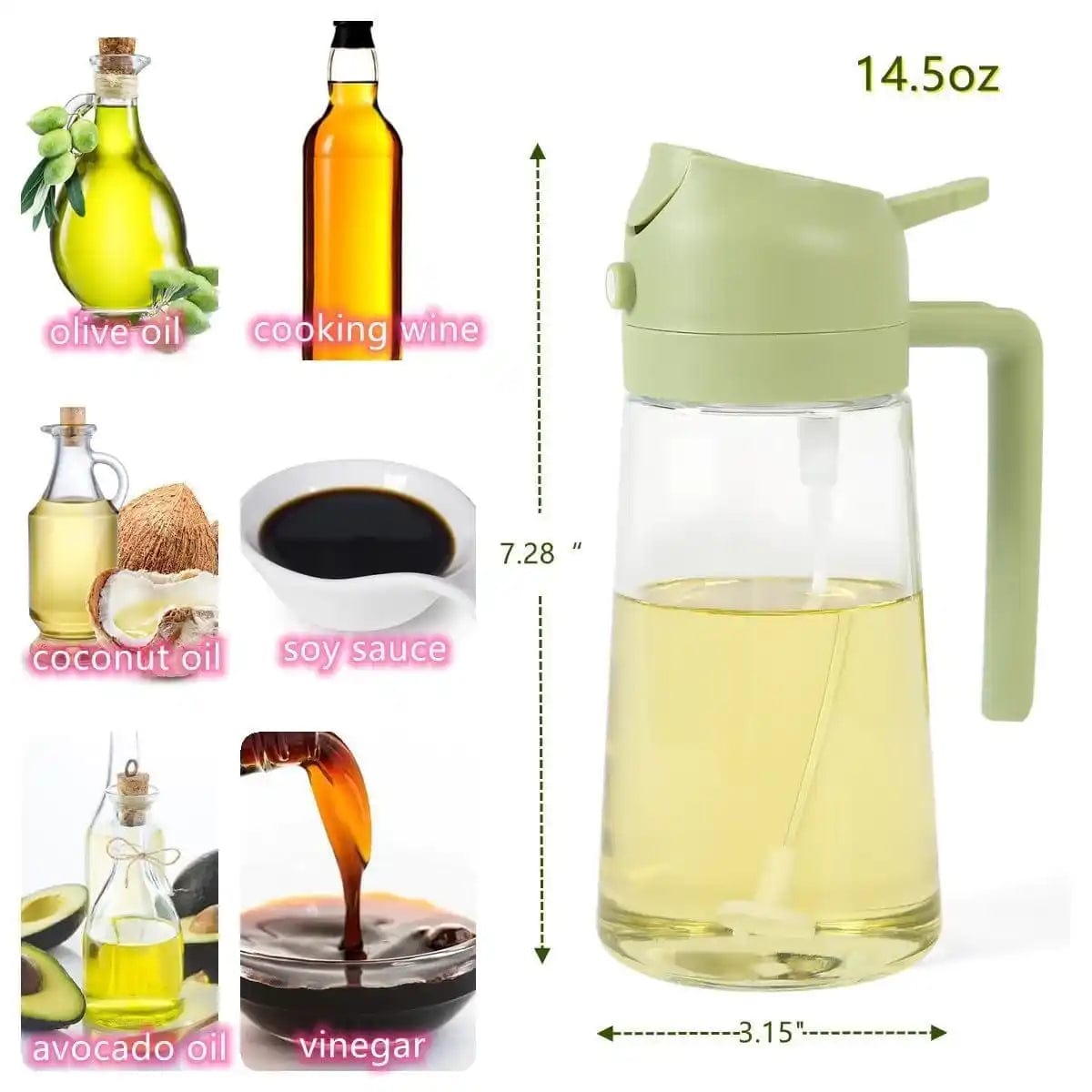 Oil Dispenser Cooking Food Canister Container Oil Bottle For Kitchen Oil Dispenser And Sprayer