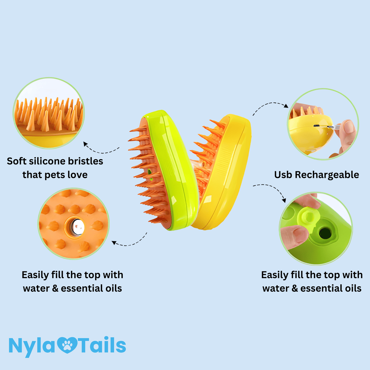 Pet Hair Steam Brush | Pet Grooming Store Cat Brush Comb Dog Hair Brushes Pet Supplies Groom Pet Hair Steam Brush