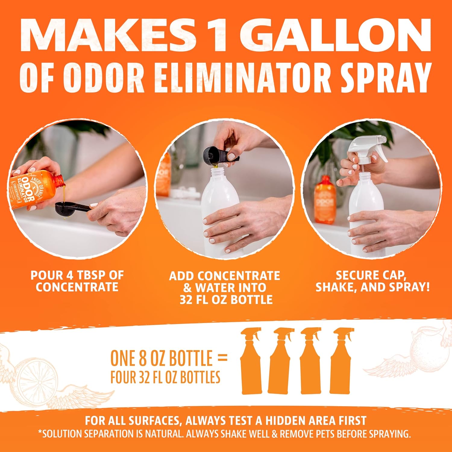 Pet Odor Spray (Pack of 2) | Spray Bottle Odor Control Remover Dog Pee Smell Eliminator - Pet Odor Spray (Pack of 2)