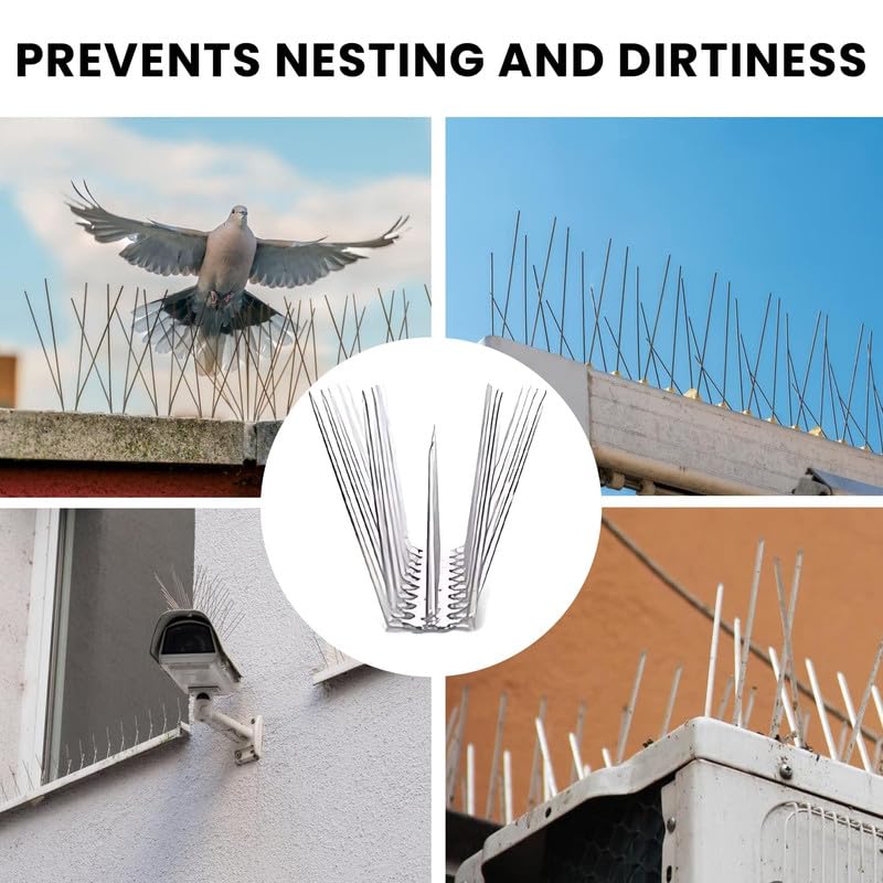 Pigeon Control Spikes (Set of 10) | Bird Spikes Pigeon Antibird Spike Birds Repellent Strikes - Pigeon Control Spikes (Set of 10)