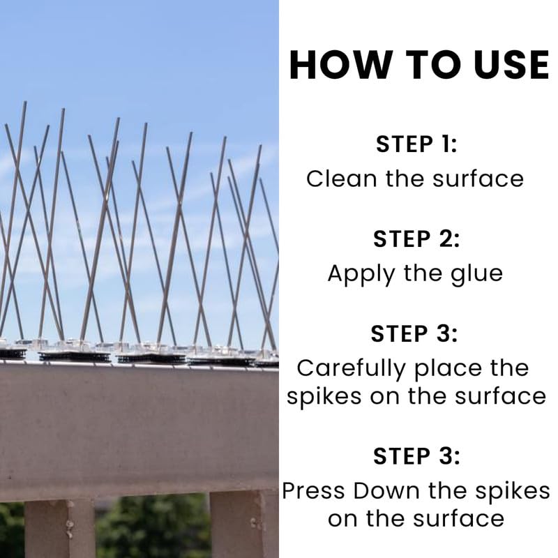 Pigeon Control Spikes (Set of 10) | Bird Spikes Pigeon Antibird Spike Birds Repellent Strikes - Pigeon Control Spikes (Set of 10)