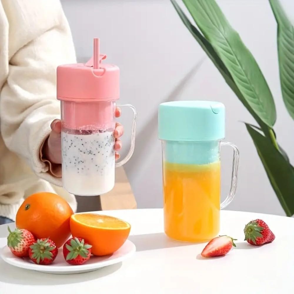 Portable Juicer Blender | Juicer Mixer Handle Blender Portable Juicer Fruit Blender Home & Kitchen Portable Juicer Blender 2 In 1 Portable Crusher Juicer With Handle & Straw
