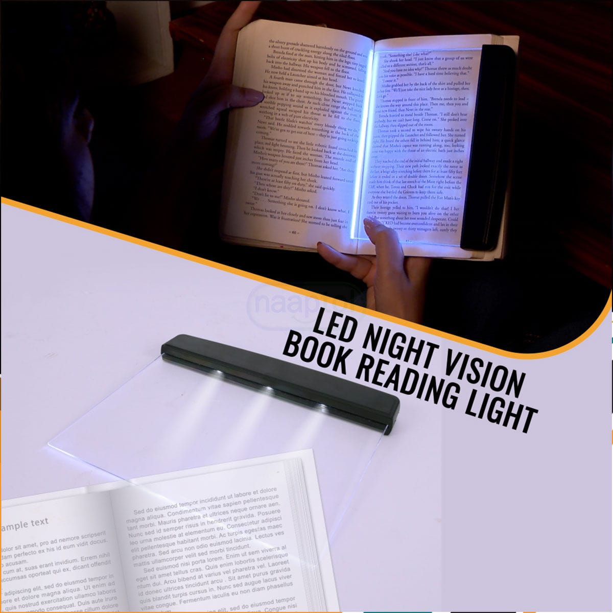 Portable LED Book Panel Light | Night Lamp Bed Light Lightweight Book Reading Portable LED Book Panel Light