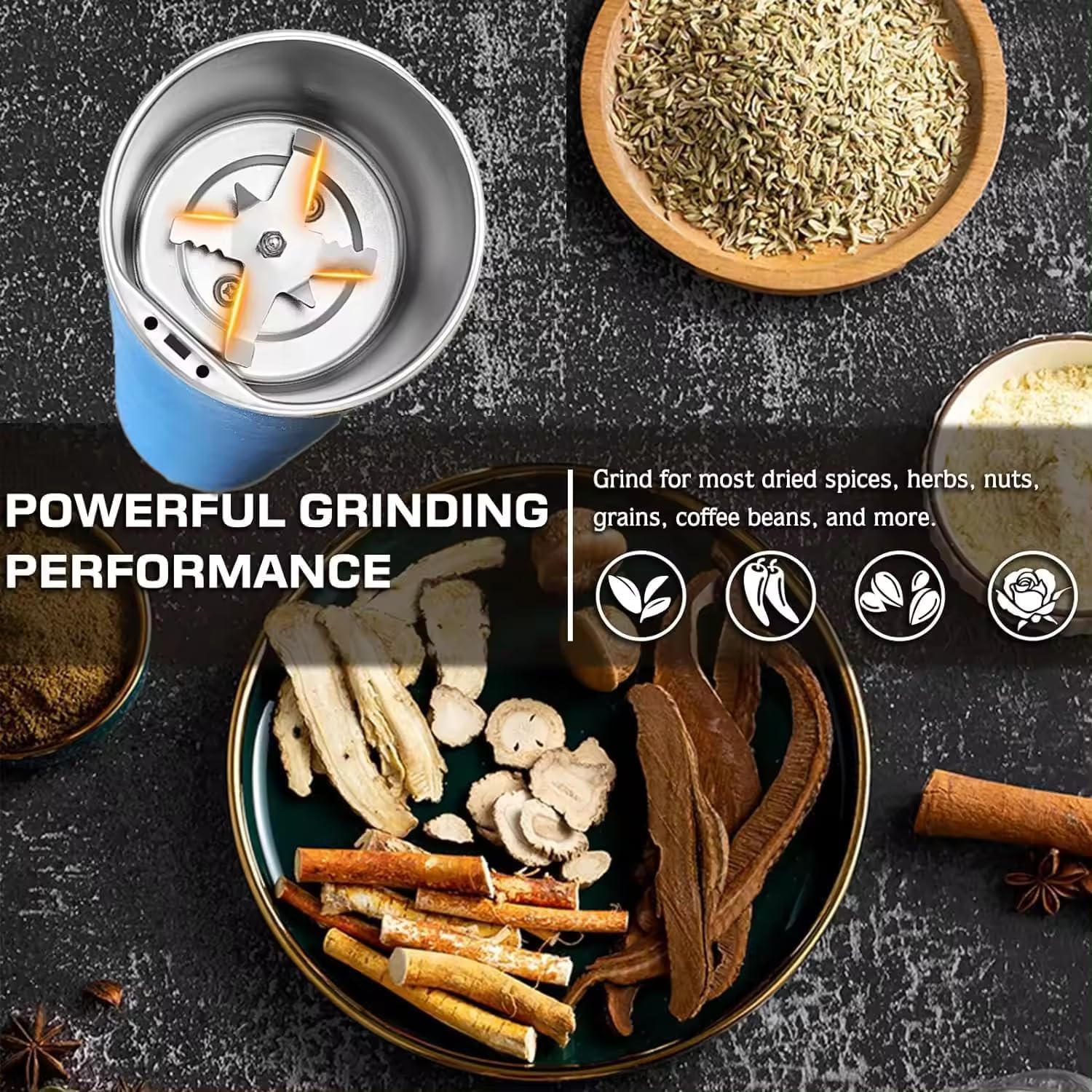 Portable Spice & Coffee Grinder | Grind Machines Coffee Blender Bean Grinder Machine For Home Kitchen Accessories Portable Spice & Coffee Grinder
