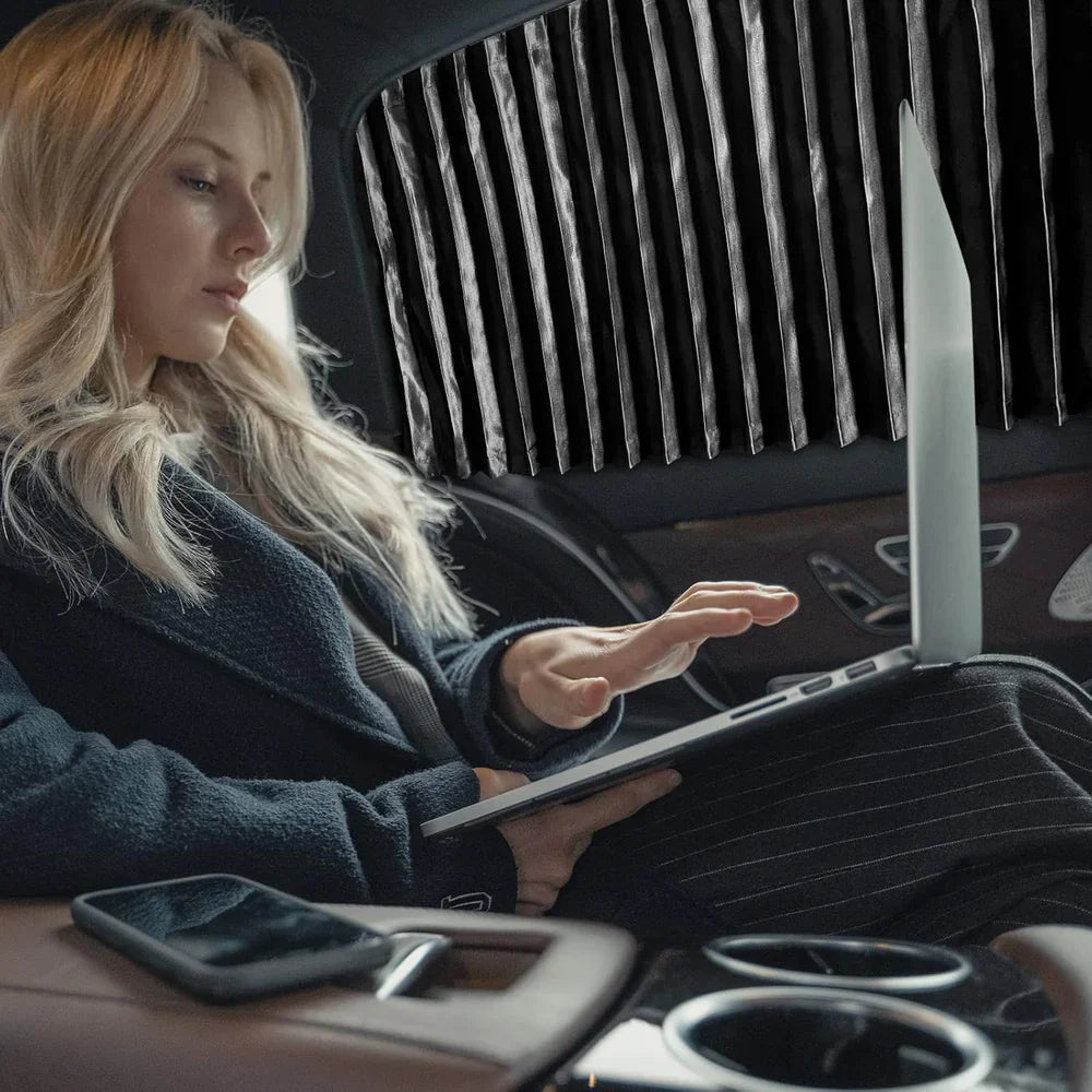 Privacy Car Curtains | Window Curtains Car Curtain Automotive Windows Covering Fold - Black - Privacy Car Curtains (Pack of 4)