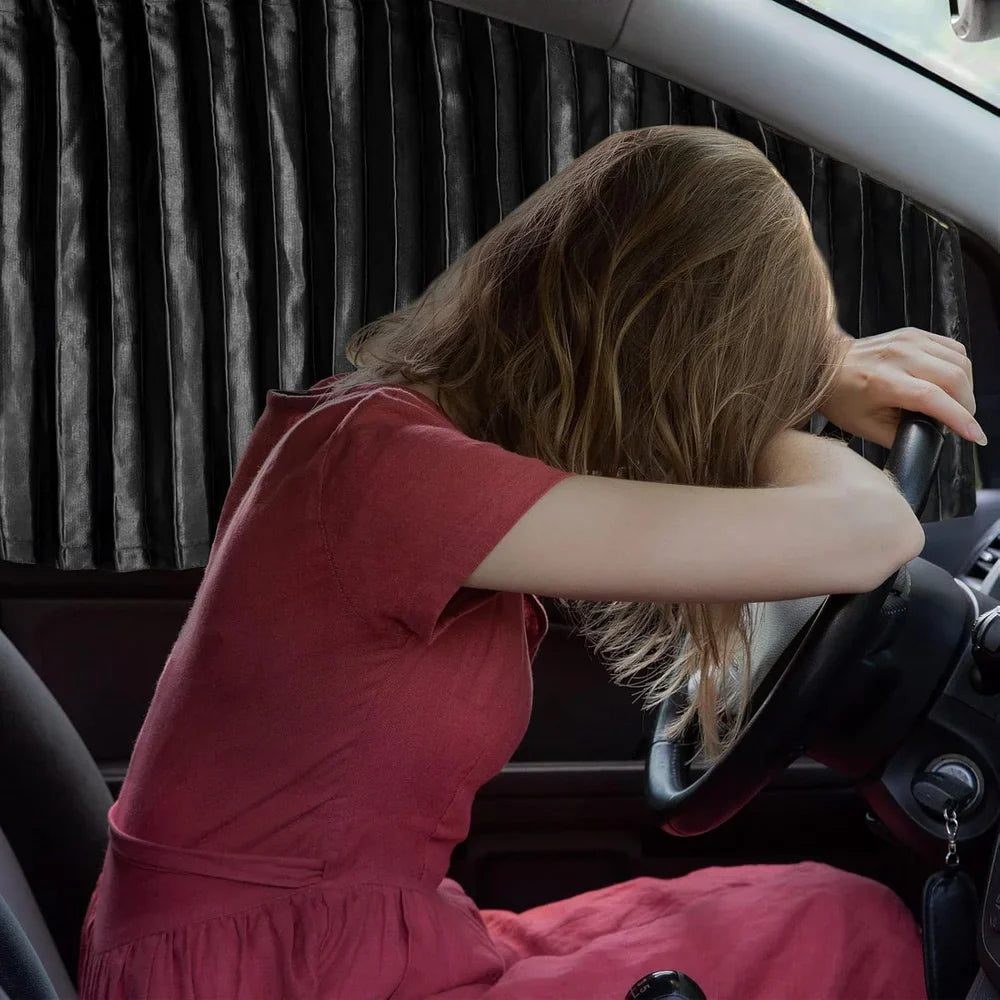 Privacy Car Curtains | Window Curtains Car Curtain Automotive Windows Covering Fold - Black - Privacy Car Curtains (Pack of 4)