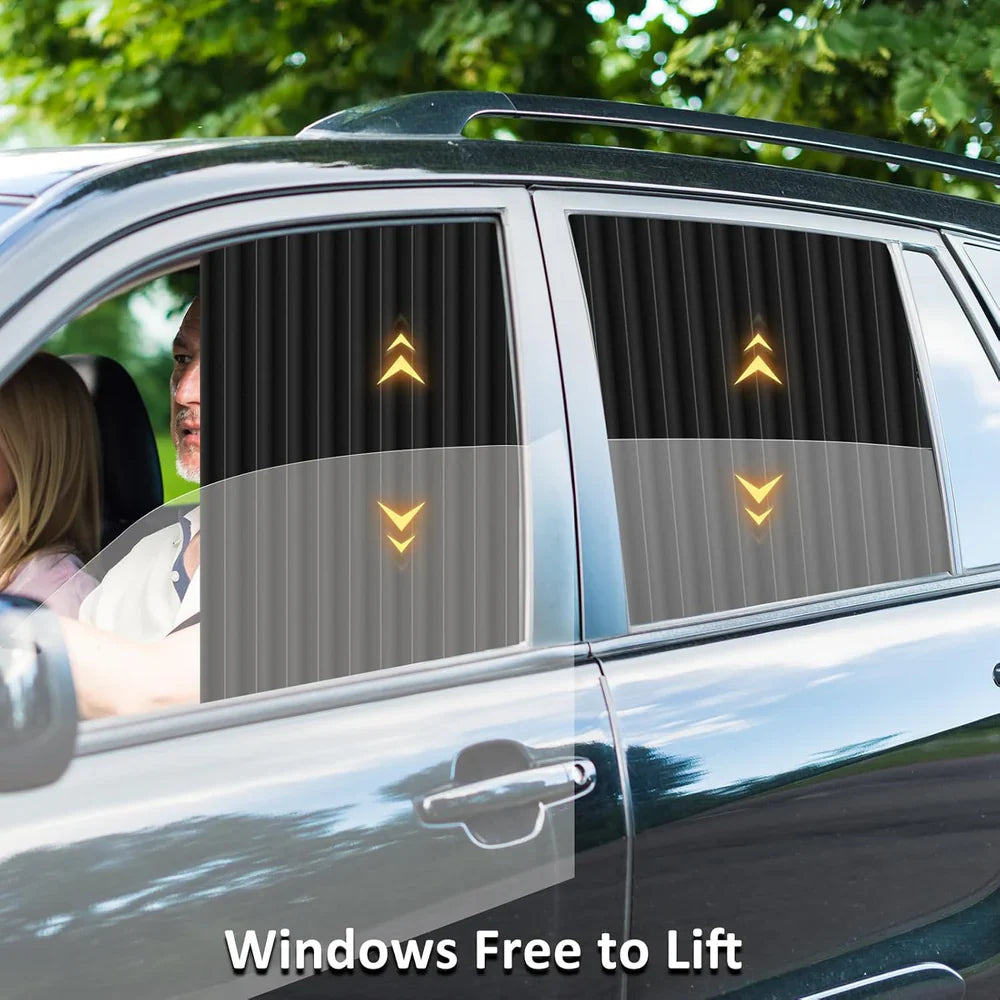Privacy Car Curtains | Window Curtains Car Curtain Automotive Windows Covering Fold - Black - Privacy Car Curtains (Pack of 4)