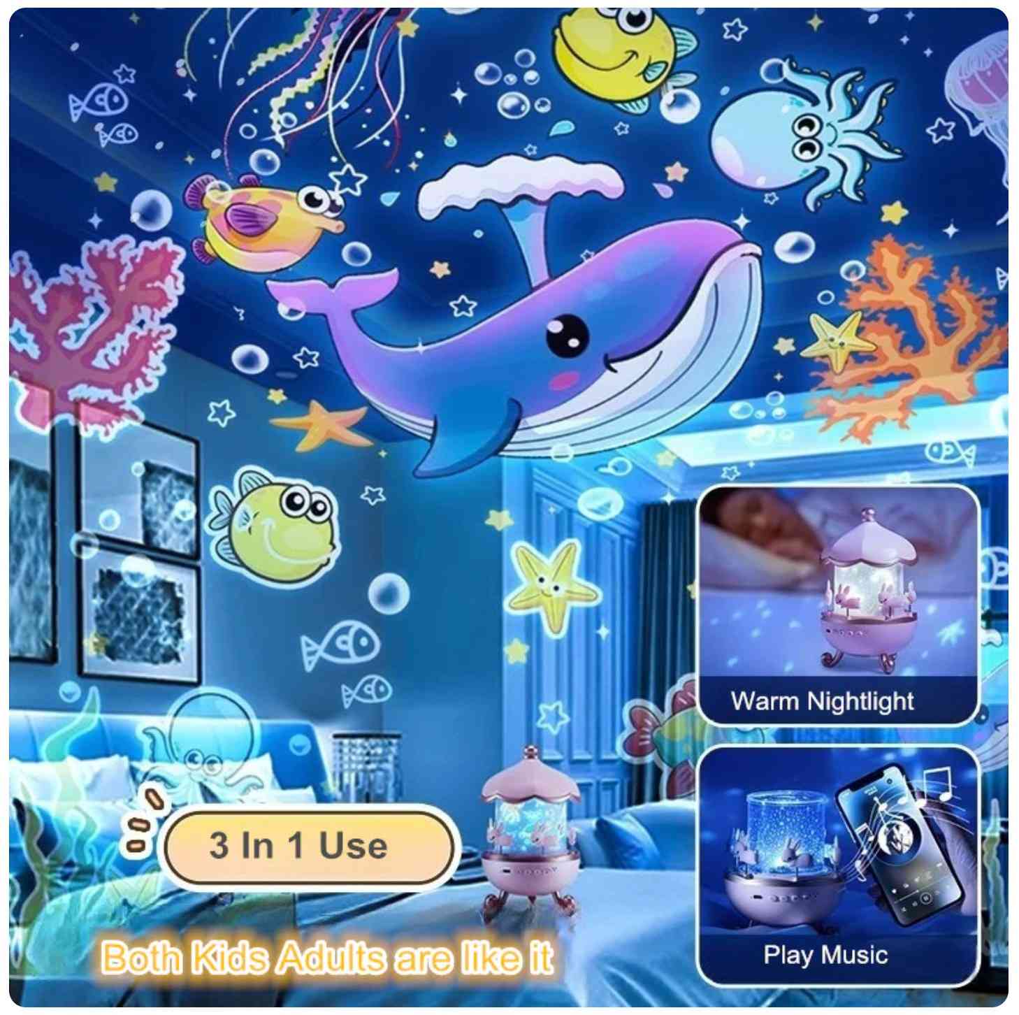 Projection Lamp | Light Lamp Projection Aura Night Light Star Projector Room Lamp - Projection Lamp 3-in-1 Celestial Dream Projection Lamp