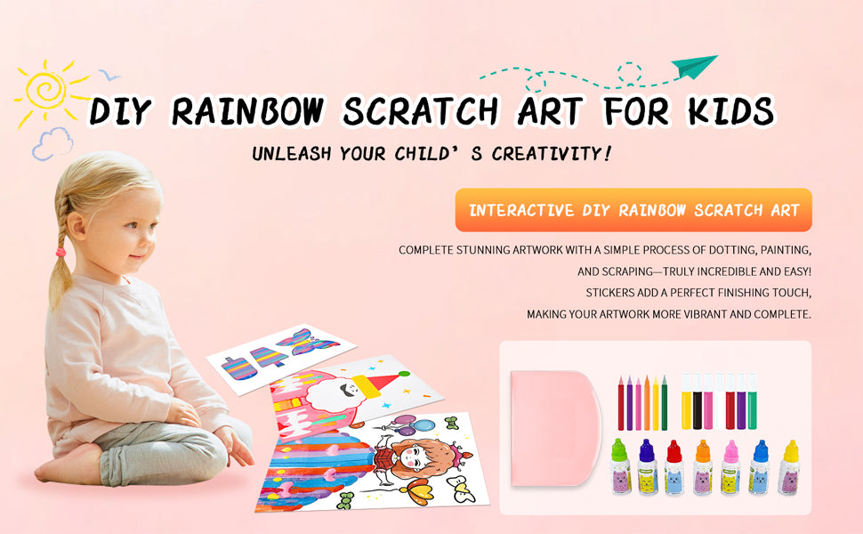 Rainbow Dot Painting (105 Pcs / 3 Box) | Painting Ideas Art Abstract Artwork Fine Atistic Dot Paintings - Squeegee Rainbow Dot Painting Kit (105 Pcs / 3 Box)
