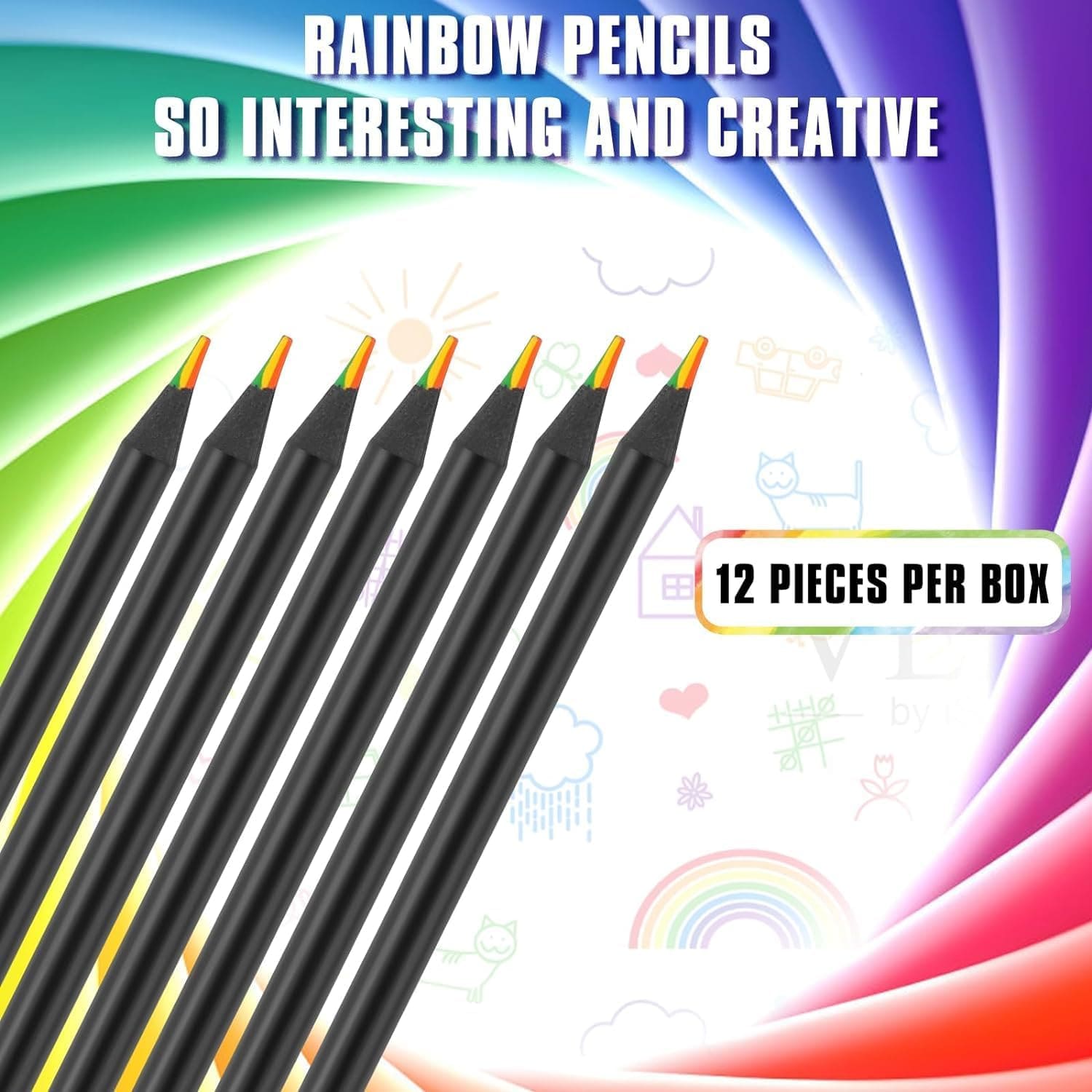 Rainbow Pencils | Pencil Colour Colors 12 Colored Pencil Colouring Rainbow Pencils 12 Pieces