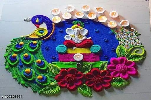 Rangoli Kit | Rangoli Designs Pattern Borders Stencils Colors Instant Rangoli Kit