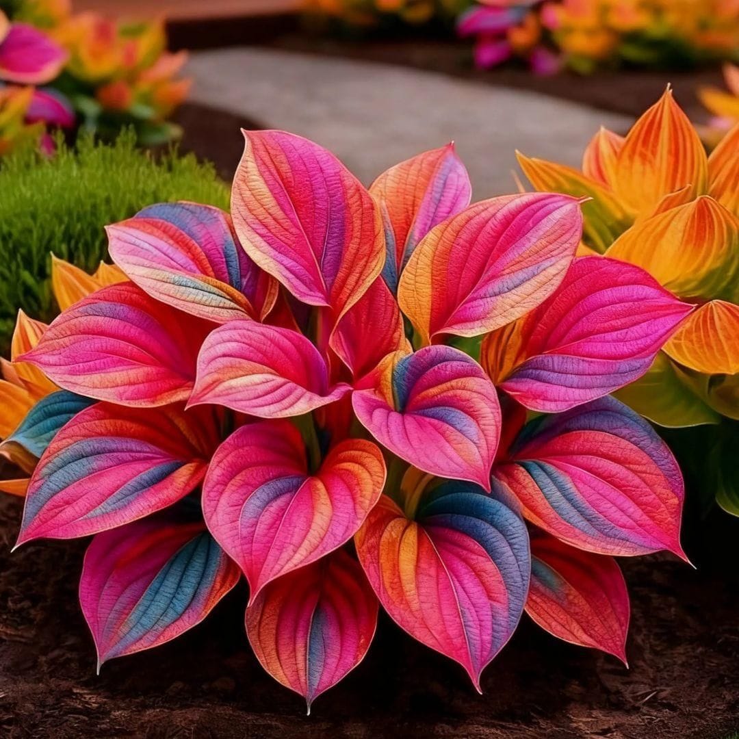 Rare Multicolor Hosta Seeds | Flower Garden Organic Seeds Rare Plants Flowers Bed Rare Multicolor Hosta Seeds+Plant Growth Serum Free