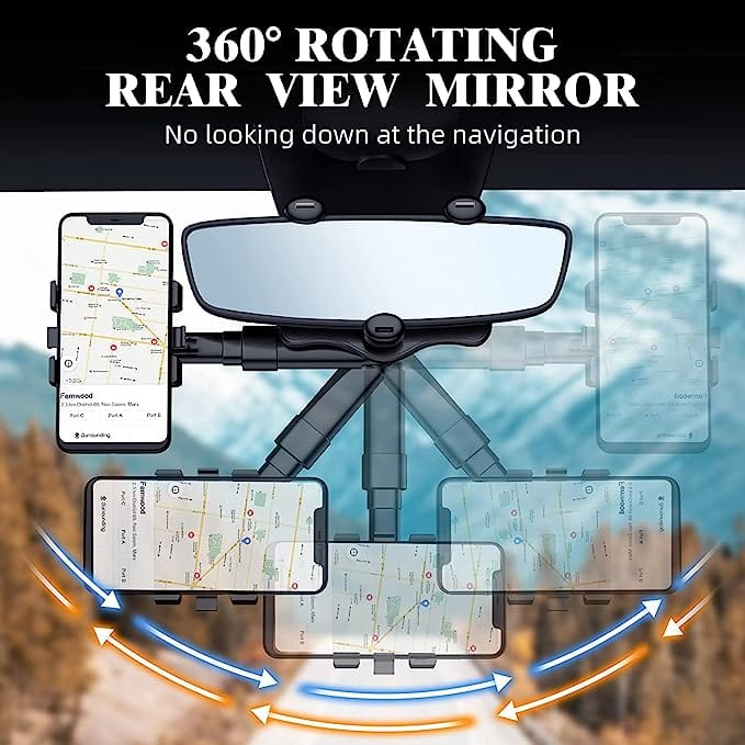 Rearview Mirror Phone Holder | Mobile Stand Phone Holder Cell Clip Holder Rearview Mirror Phone Holder