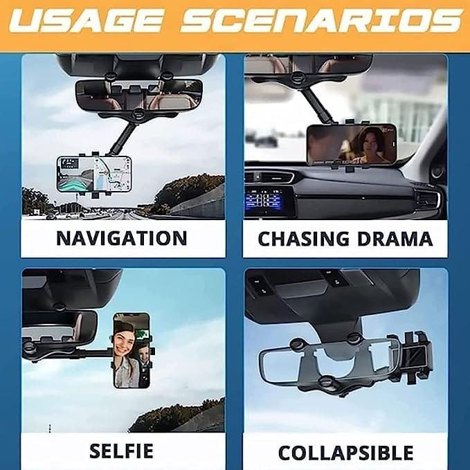 Rearview Mirror Phone Holder | Mobile Stand Phone Holder Cell Clip Holder Rearview Mirror Phone Holder