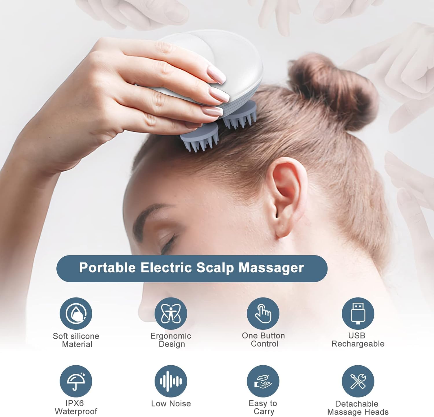 Rechargeable Head Massager | Hair Scalp Massage And Hair Growth Head Massages Tool Rechargeable Head Massager For Relaxation
