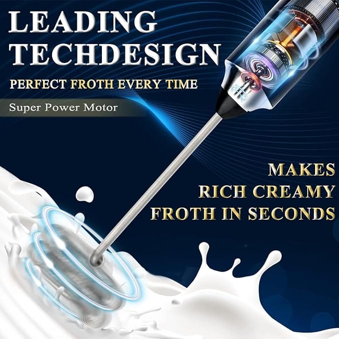 Rechargeable Milk & Coffee Frother Blender Milk Frothing Electric Coffee Whisk Mixer Rechargeable Milk & Coffee Frother