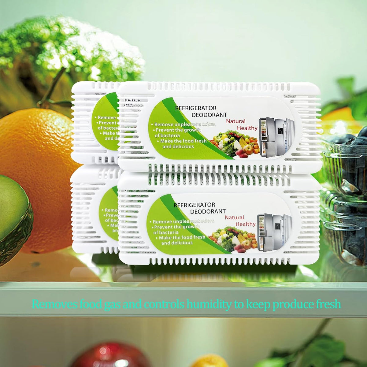 Refrigerator Deodorizer (Set of 2) | Air Freshner Refrifirator Fridge Deodizer Odor Absorber Fragnance Refrigerator Deodorizer (Set of 2)