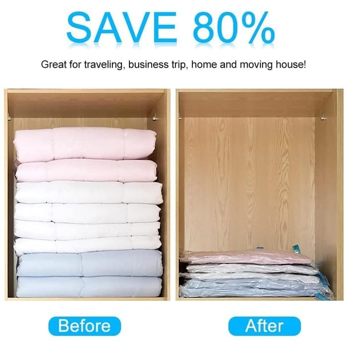 Reusable Vacuum Storage Bags (Set of 10) | Vacuum Bags Clothes Storage Bag Seal Pack For Travel Reusable Vacuum Storage Bags (Set of 5)
