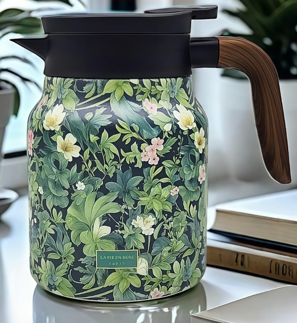 Ridley Vintage Floral Pattern Teapot (800ml) | Tea Pot Kettle Leaves Thermos Infuser Filter Flask - Ridley Vintage Floral Pattern Teapot (800ml)