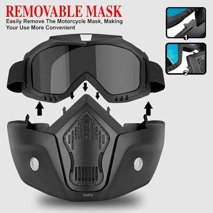 Safety Goggles UV Protective Glasses Face Shield Black Face mask - Outdoor Goggle Mask RIDING MASK Outdoor Goggle Mask