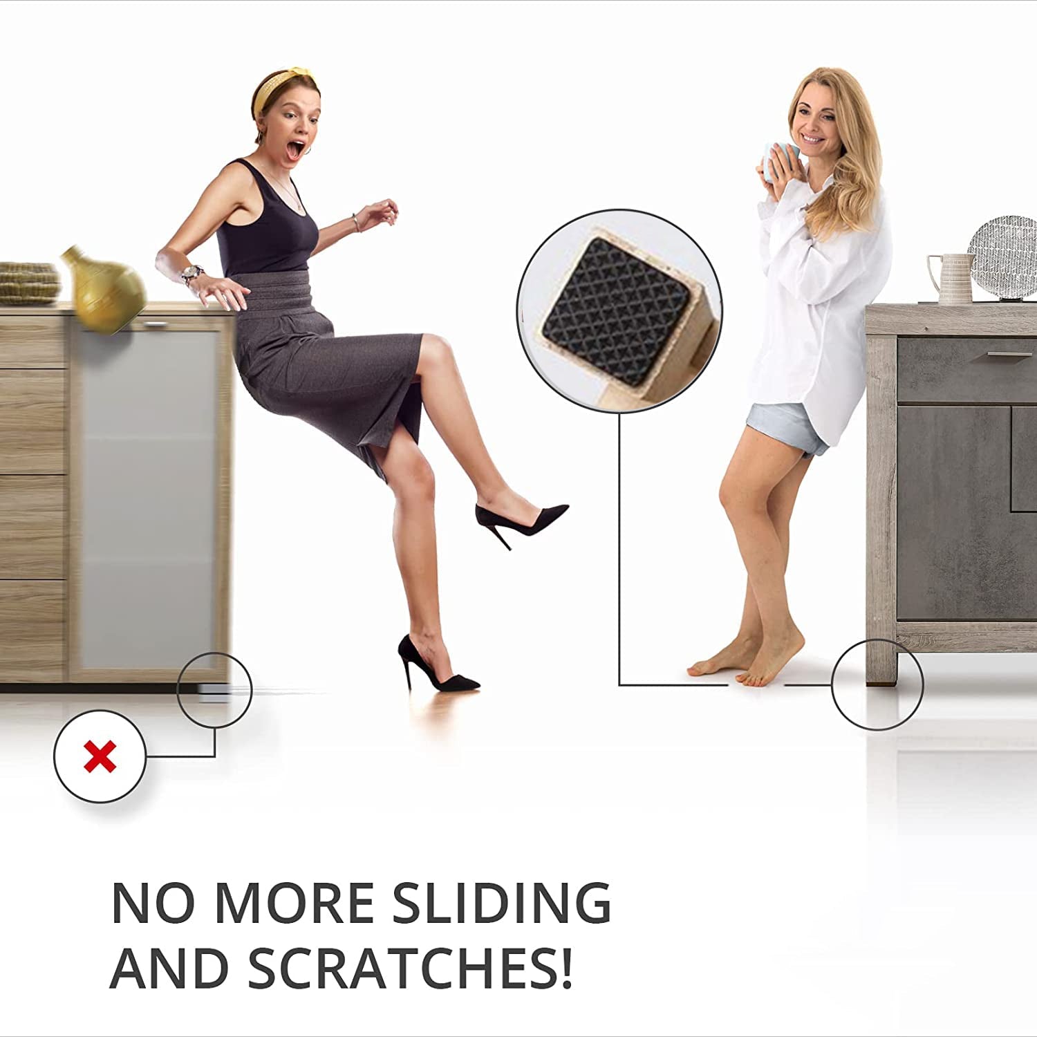 Self-Adhesive Furniture Protection Pads (Pack of 24) | Slip Pads Chair Table Furniture Anti Slip Mat Leg Protector - Home Improvement - Self-Adhesive Furniture Protection Pads (Pack of 24)