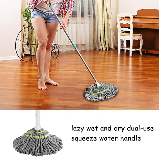 Self-Wringing Twist Mop | Cleaning Mop Floor Cleaning Twist Squeeze Tile Mop - Self-Wringing Twist Mop