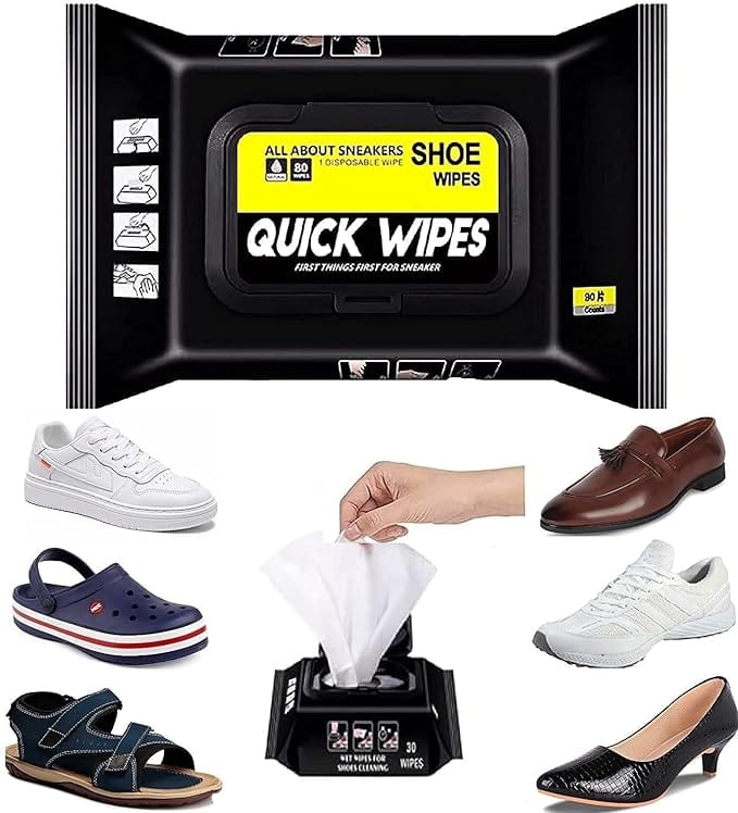 Shoe Cleaning Wipes (Pack of 80 Wipes) | Kit Shoes Shine Cleaner Instant Shoe Cleaning Wipes (Pack of 80 Wipes)