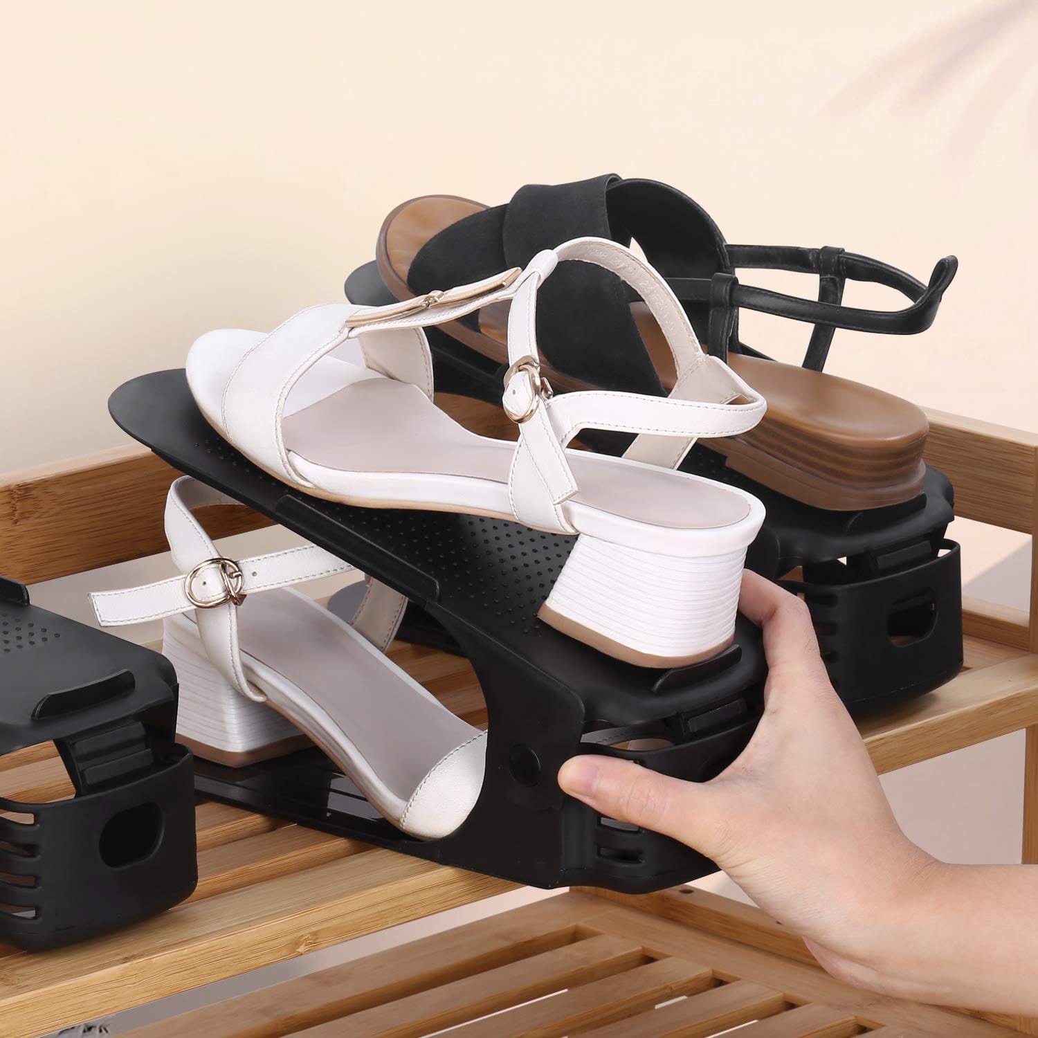 Shoe Organizer - The Adjustable Shoe Slot Rack Space Saver Shoe Organizer - The Adjustable Shoe Slot Rack Space Saver