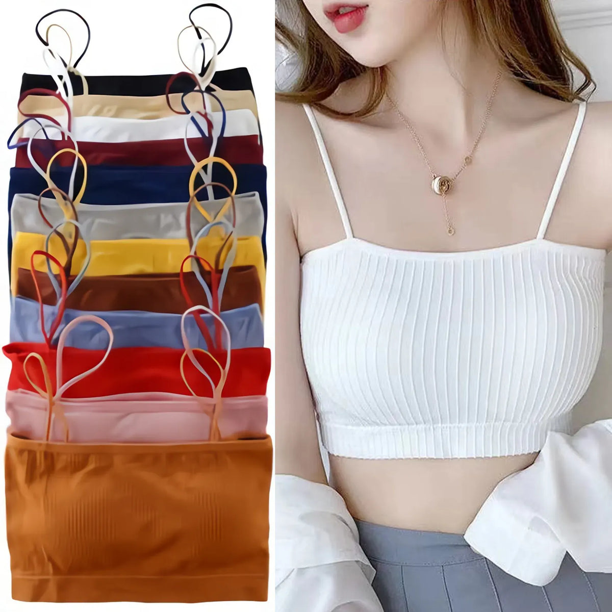 Silk Bralette (Set of 2) | Bralettes For Women Crop Top Tube Women's Brassieres Silk Bralette (Set of 2)