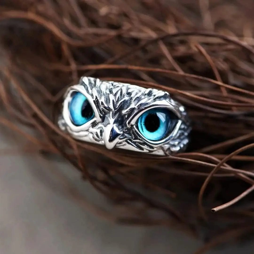 Silver Plated Owl Ring Stone Rings For Men (Pack of 2) Other Owl Ring (Buy 1 Get Free)