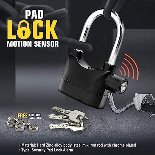 Smart Door Alarm PadLock Sensor Lock for Bike Waterproof - Motion Sensor Alarm Lock Motion Sensor Alarm Lock