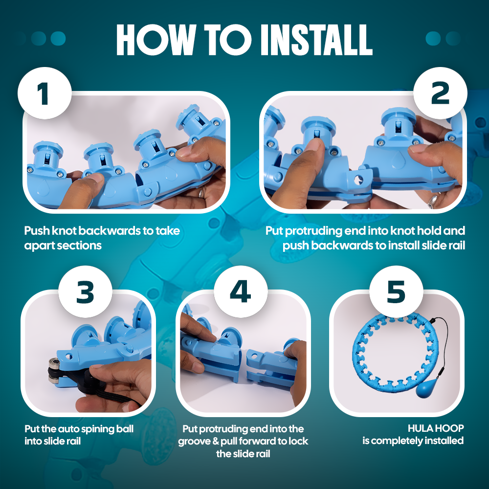 Smart Weighted Hula Hoop | Core Exercise Cardio Gym Workout Hula Hooping Fitness Core Stength - Smart Weighted Hula Hoop