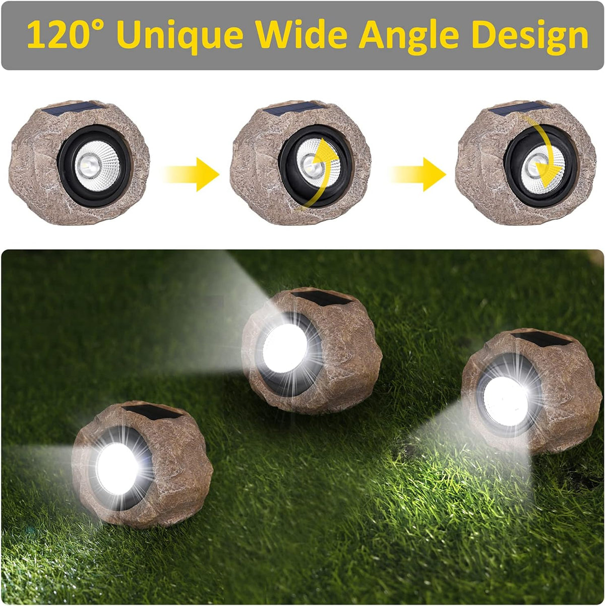 Solar LED Rock Garden Light (Waterproof) | Led Light Garden Solar Powered Light Lamps Outdoor Lighting Bulbs Solar LED Rock Garden Light (Waterproof)