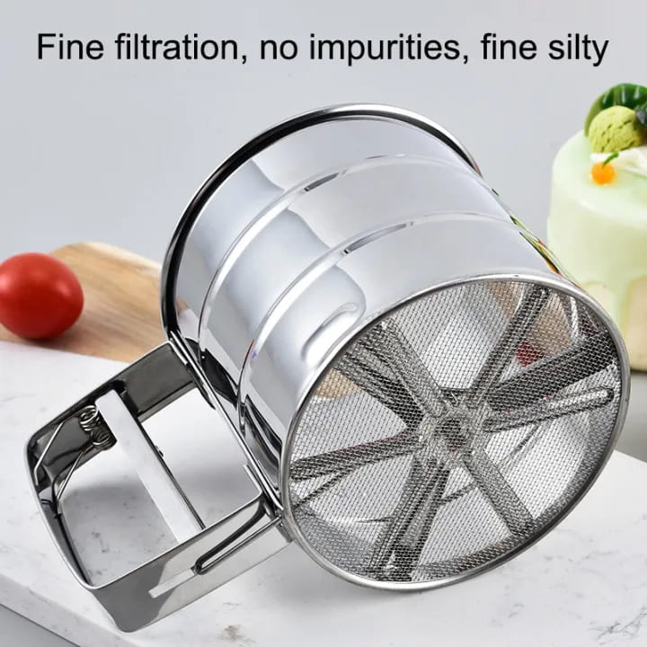 Stainless Steel Flour Sifter (Atta Chhani) | Kitchen Tools Utensils Flour Sifter Baking Equipment Strainer - Stainless Steel Flour Sifter (Atta Chhani)
