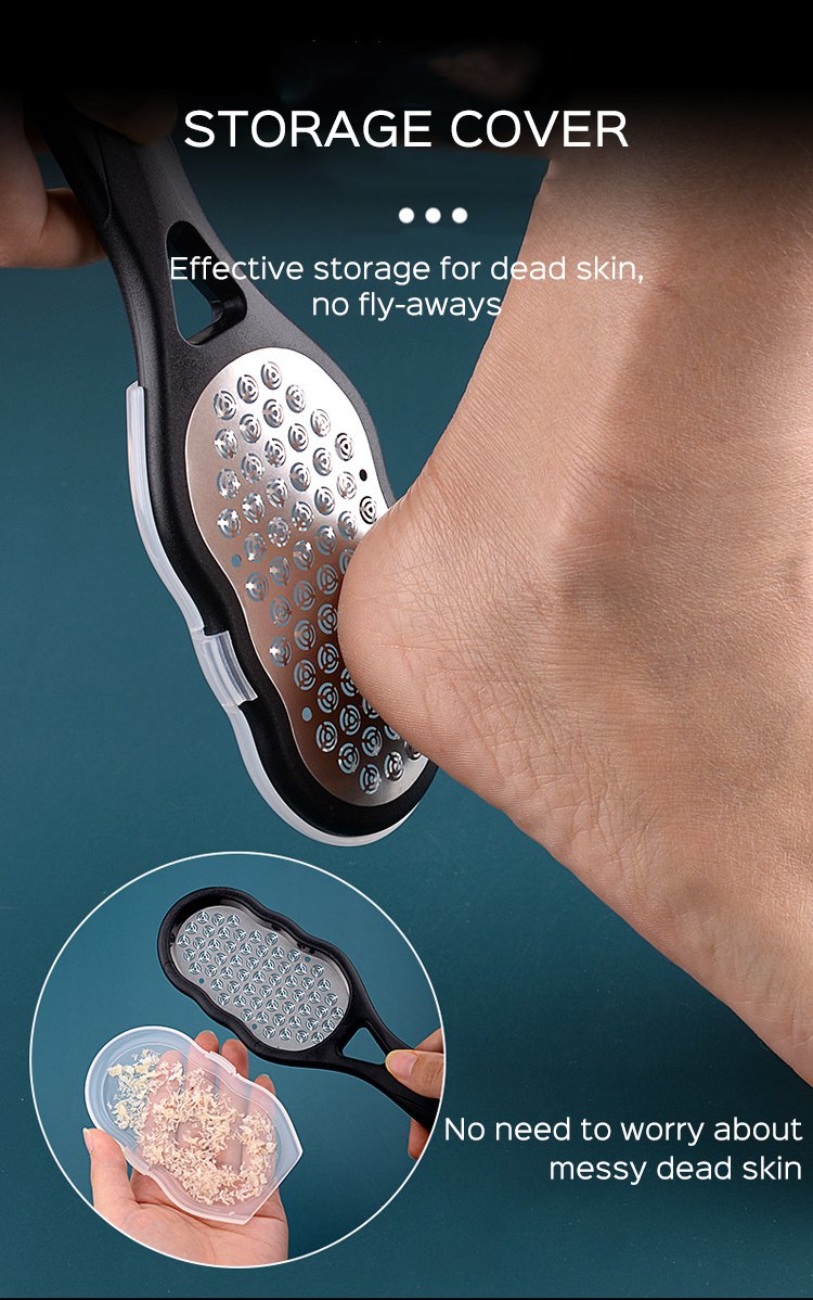 Stainless Steel Foot File | Foot Scrubber Callus Remover Skin Care Products Foot Scrapper - Black - Stainless Steel Foot File