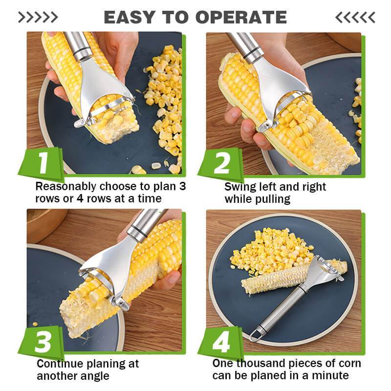 Stainless Steel Kitchen Tools Vegetable Corn Peeler Cutter (Pack of 2) Corn Peeler (Pack of 2)