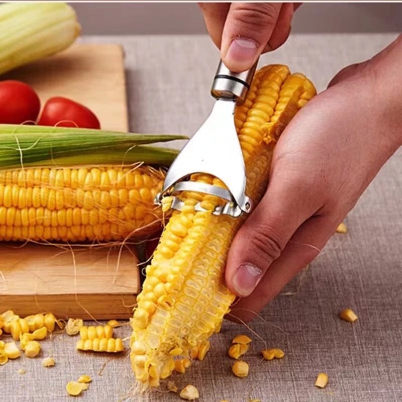 Stainless Steel Kitchen Tools Vegetable Corn Peeler Cutter (Pack of 2) Corn Peeler (Pack of 2)