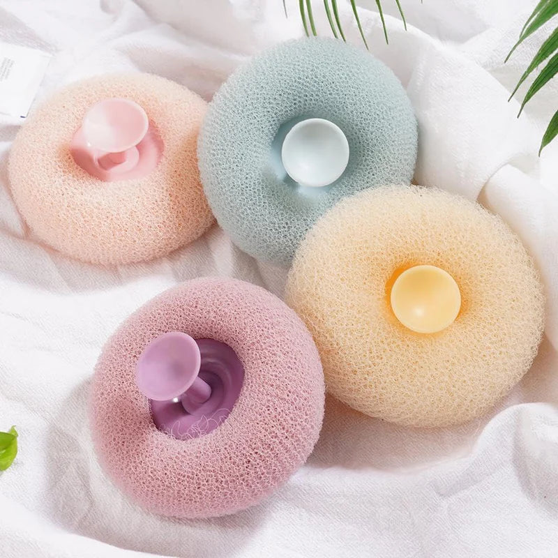 Suction Cup Loofah - Pack of 3 | Loofah For Bath Bathroom Shower Bath Cup Suction Bathing Products - Suction Cup Loofah - Pack of 3